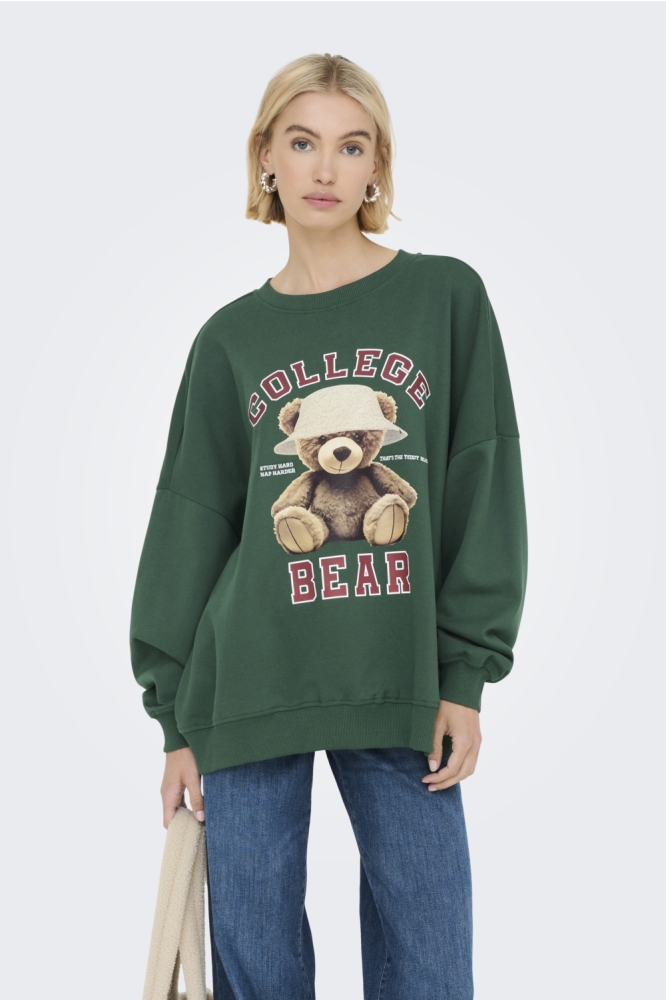 ONLBILA L/S BEAR O-NECK SWT 15356052 PINENEEDLE/COLLEGE